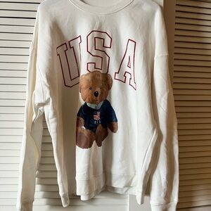 Grayson Threads White Sweatshirt with Red Accents